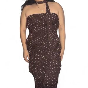 Polka Dot Strapless Dress
